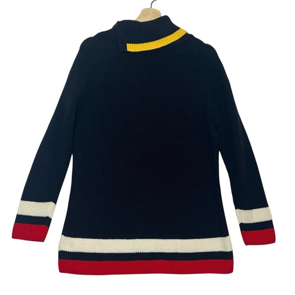 Talbots Knit Sweater Women’s Size L Petite Blue Cotton Blend Casual Coastal - Picture 2 of 10